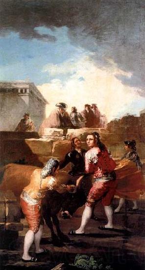 Francisco de goya y Lucientes Fight with a Young Bull Norge oil painting art